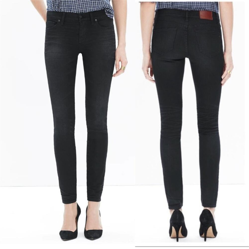 Madewell Skinny SkinnyJeans in Trent Wash E0492 Charcoal Distress Black Size 24
